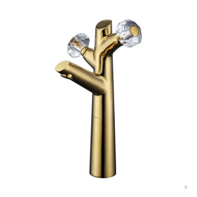 European style chrome 2 Handle with crystal Basin Sink Faucet Hot And Cold MIxer Taps  Hand Wash