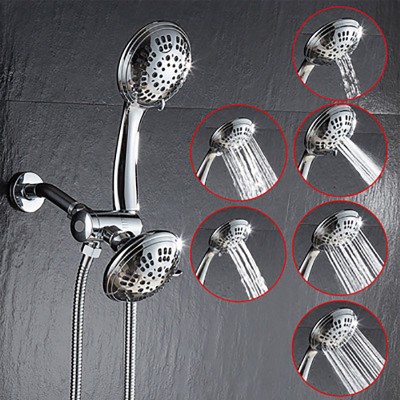 Double water electric showerhead bathroom accessories Pressurized shower set hand held shower head